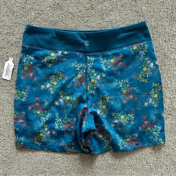 Lands' End Elastic Waist‎ Board Shorts Hybrid Spandex Undershorts Floral Large - Picture 7 of 10